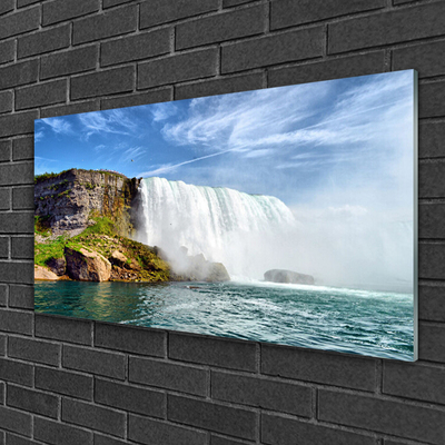 Glasbild aus Plexiglas® Wasserfall Meer Natur