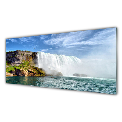 Glasbild aus Plexiglas® Wasserfall Meer Natur