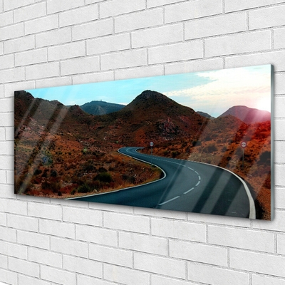 Glasbild aus Plexiglas® Gebirge Straße Landschaft