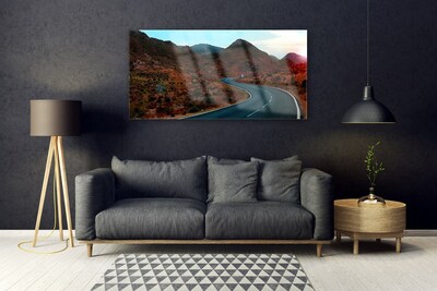 Glasbild aus Plexiglas® Gebirge Straße Landschaft