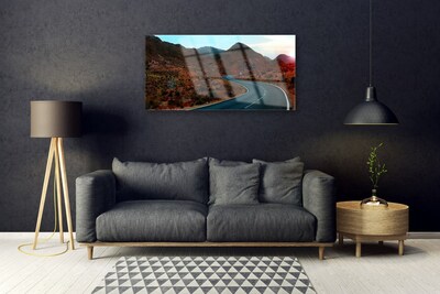 Glasbild aus Plexiglas® Gebirge Straße Landschaft