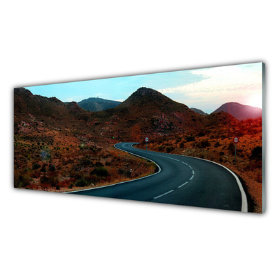 Glasbild aus Plexiglas® Gebirge Straße Landschaft