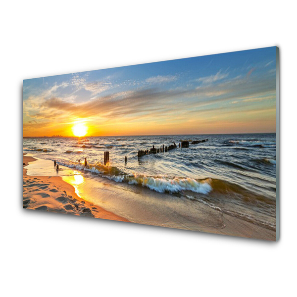 Glasbild aus Plexiglas® Sonne Meer Strand Landschaft