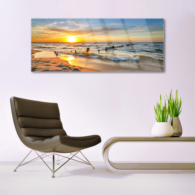 Glasbild aus Plexiglas® Sonne Meer Strand Landschaft