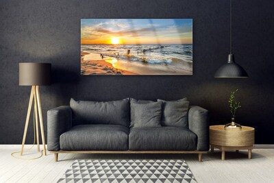 Glasbild aus Plexiglas® Sonne Meer Strand Landschaft