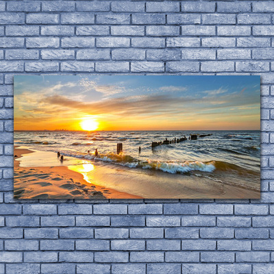 Glasbild aus Plexiglas® Sonne Meer Strand Landschaft