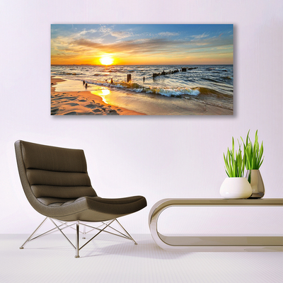 Glasbild aus Plexiglas® Sonne Meer Strand Landschaft