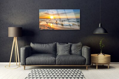 Glasbild aus Plexiglas® Sonne Meer Strand Landschaft