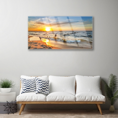 Glasbild aus Plexiglas® Sonne Meer Strand Landschaft