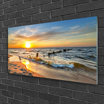 Glasbild aus Plexiglas® Sonne Meer Strand Landschaft