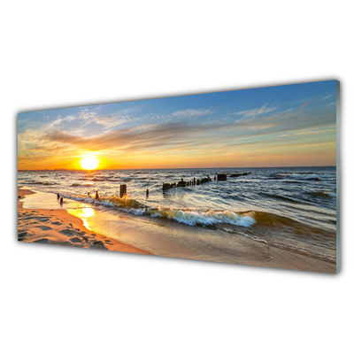 Glasbild aus Plexiglas® Sonne Meer Strand Landschaft