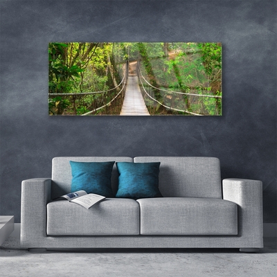 Glasbild aus Plexiglas® Brücke Wald Natur