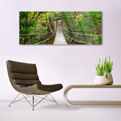 Glasbild aus Plexiglas® Brücke Wald Natur