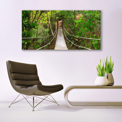 Glasbild aus Plexiglas® Brücke Wald Natur