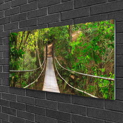 Glasbild aus Plexiglas® Brücke Wald Natur