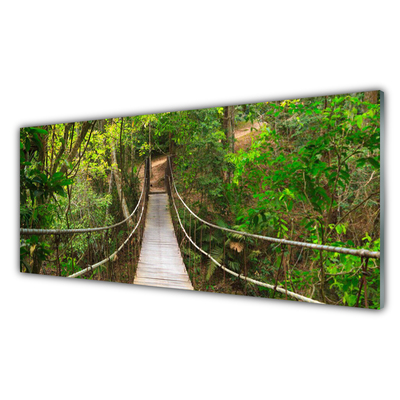 Glasbild aus Plexiglas® Brücke Wald Natur