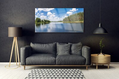 Glasbild aus Plexiglas® Wald See Landschaft