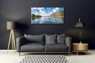 Glasbild aus Plexiglas® Wald See Landschaft