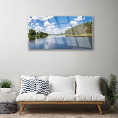 Glasbild aus Plexiglas® Wald See Landschaft