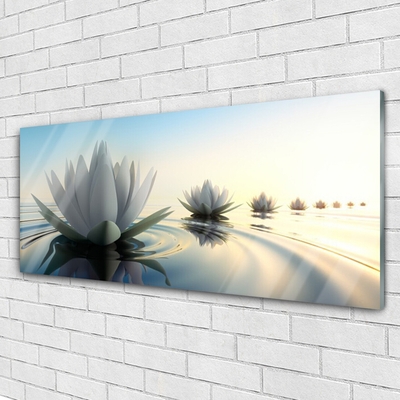 Glasbild aus Plexiglas® Blumen Wasser Kunst