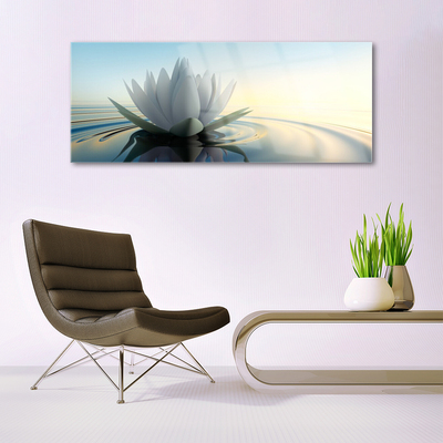 Glasbild aus Plexiglas® Blume Wasser Kunst