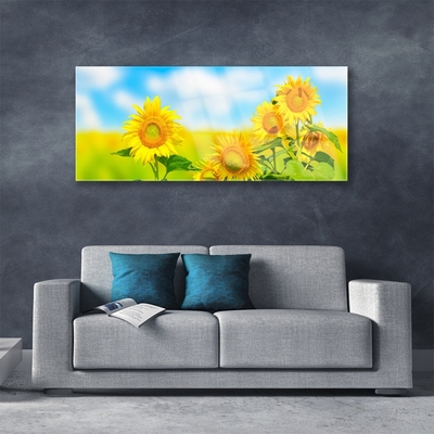 Glasbild aus Plexiglas® Sonnenblumen Pflanzen