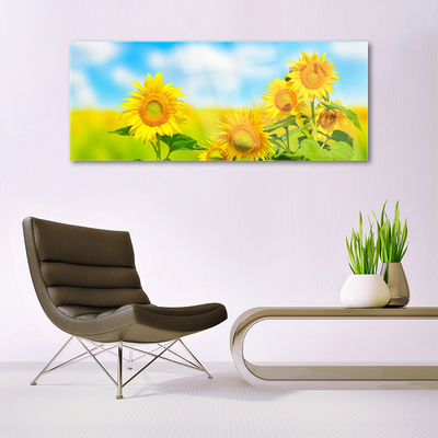 Glasbild aus Plexiglas® Sonnenblumen Pflanzen