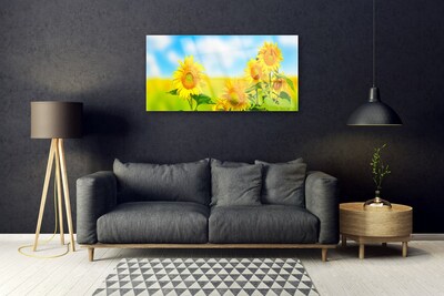 Glasbild aus Plexiglas® Sonnenblumen Pflanzen