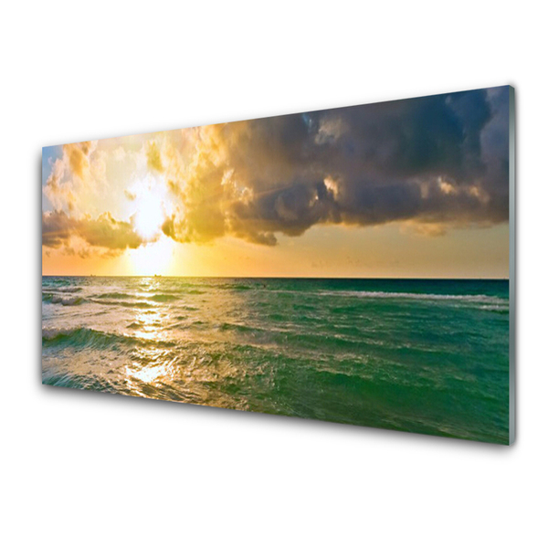 Glasbild aus Plexiglas® Sonne Meer Landschaft