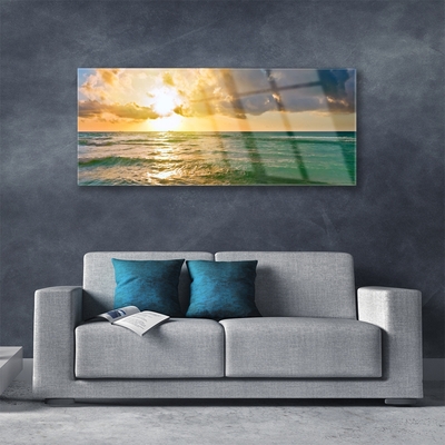 Glasbild aus Plexiglas® Sonne Meer Landschaft