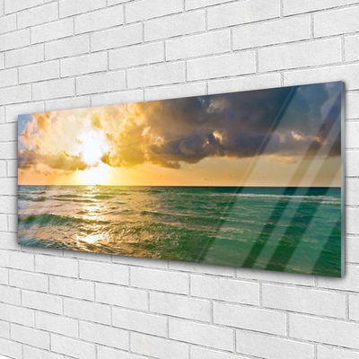 Glasbild aus Plexiglas® Sonne Meer Landschaft