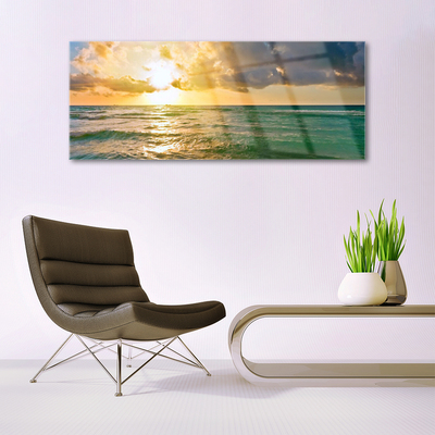 Glasbild aus Plexiglas® Sonne Meer Landschaft