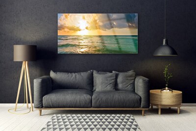 Glasbild aus Plexiglas® Sonne Meer Landschaft