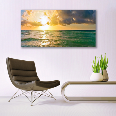 Glasbild aus Plexiglas® Sonne Meer Landschaft