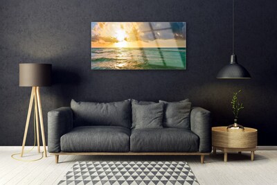 Glasbild aus Plexiglas® Sonne Meer Landschaft