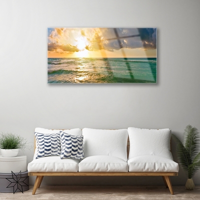 Glasbild aus Plexiglas® Sonne Meer Landschaft