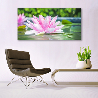 Glasbild aus Plexiglas® Blume Wasser Kunst