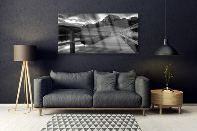 Glasbild aus Plexiglas® Brücke See Architektur