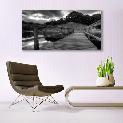 Glasbild aus Plexiglas® Brücke See Architektur