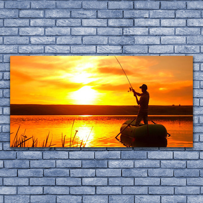 Glasbild aus Plexiglas® Sonne Meer Fischer Landschaft