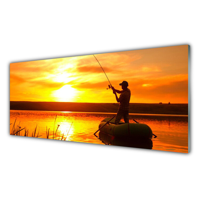 Glasbild aus Plexiglas® Sonne Meer Fischer Landschaft