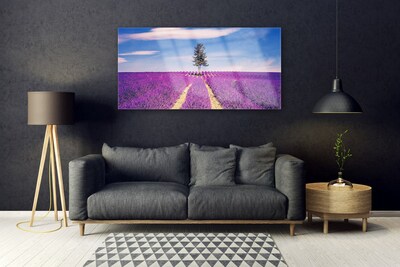 Glasbild aus Plexiglas® Wiese Baum Landschaft