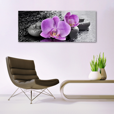 Glasbild aus Plexiglas® Blumen Steine Pflanzen