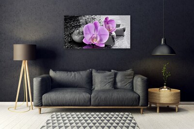 Glasbild aus Plexiglas® Blumen Steine Pflanzen