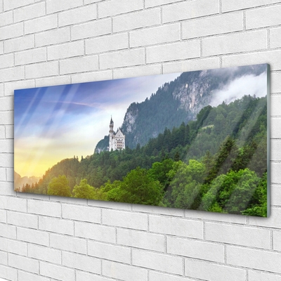 Glasbild aus Plexiglas® Wald Gebirge Landschaft