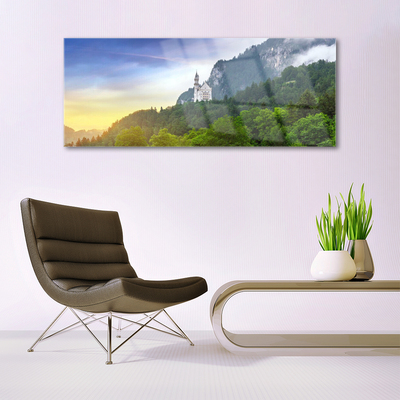 Glasbild aus Plexiglas® Wald Gebirge Landschaft