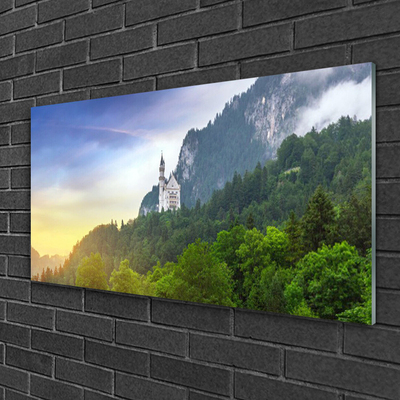 Glasbild aus Plexiglas® Wald Gebirge Landschaft