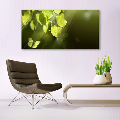 Glasbild aus Plexiglas® Schmetterling Blätter Natur