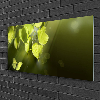 Glasbild aus Plexiglas® Schmetterling Blätter Natur
