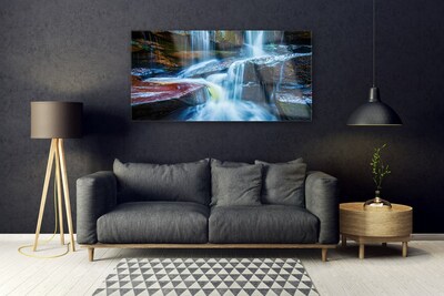 Glasbild aus Plexiglas® Wasserfall Felsen Landschaft